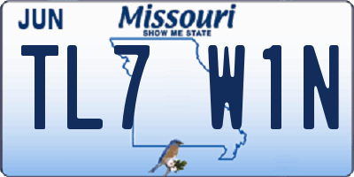 MO license plate TL7W1N