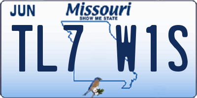 MO license plate TL7W1S