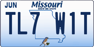 MO license plate TL7W1T