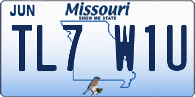 MO license plate TL7W1U