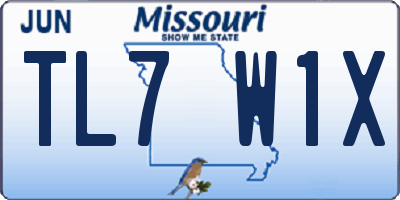 MO license plate TL7W1X