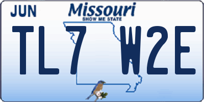 MO license plate TL7W2E