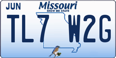 MO license plate TL7W2G
