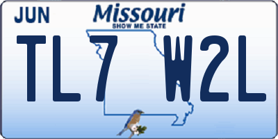 MO license plate TL7W2L