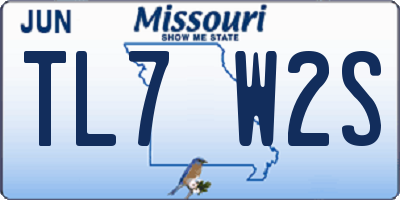 MO license plate TL7W2S