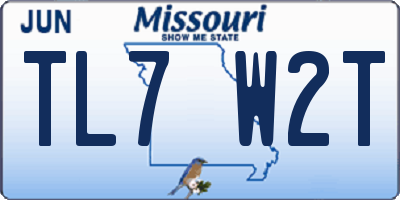MO license plate TL7W2T