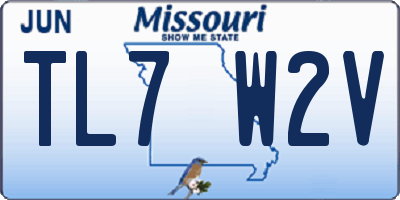 MO license plate TL7W2V