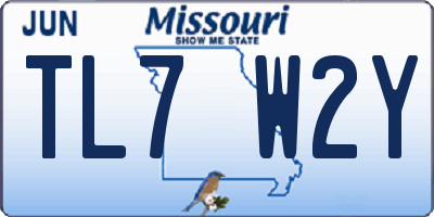 MO license plate TL7W2Y