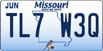 MO license plate TL7W3Q