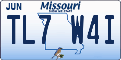 MO license plate TL7W4I
