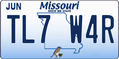 MO license plate TL7W4R