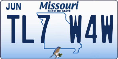 MO license plate TL7W4W
