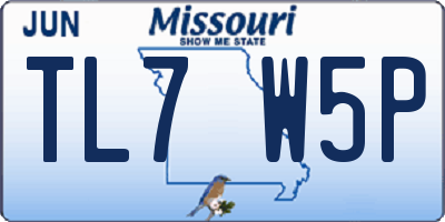 MO license plate TL7W5P