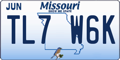 MO license plate TL7W6K