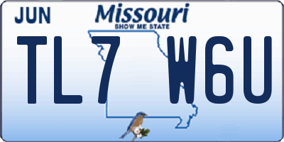 MO license plate TL7W6U