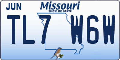 MO license plate TL7W6W