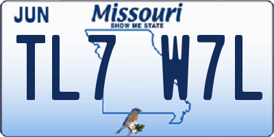 MO license plate TL7W7L