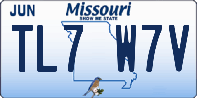 MO license plate TL7W7V