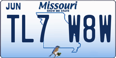 MO license plate TL7W8W