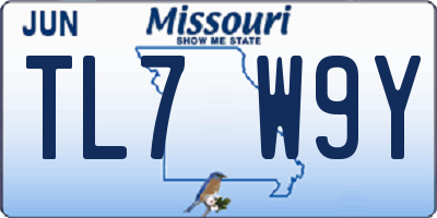 MO license plate TL7W9Y