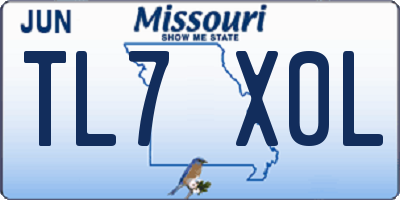 MO license plate TL7X0L