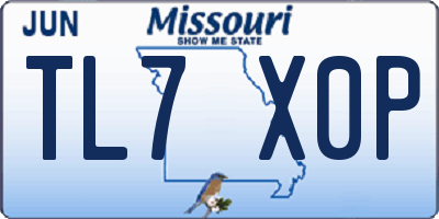 MO license plate TL7X0P