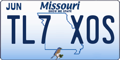 MO license plate TL7X0S