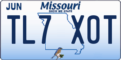 MO license plate TL7X0T