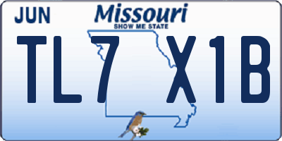 MO license plate TL7X1B