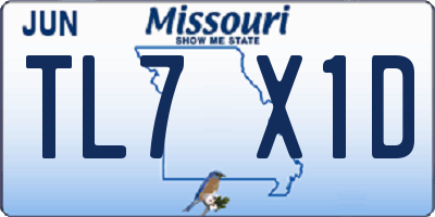 MO license plate TL7X1D