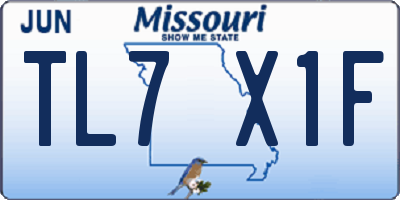 MO license plate TL7X1F