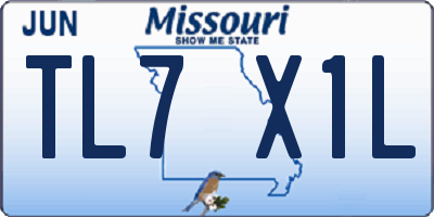 MO license plate TL7X1L