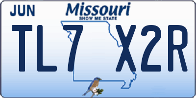 MO license plate TL7X2R