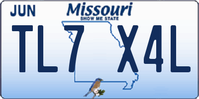 MO license plate TL7X4L