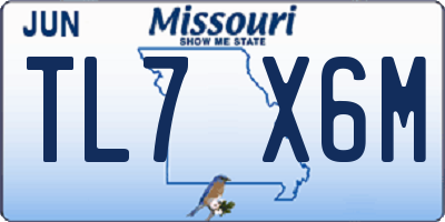 MO license plate TL7X6M