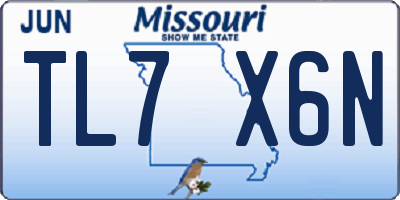 MO license plate TL7X6N