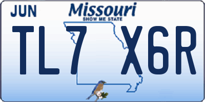 MO license plate TL7X6R