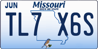 MO license plate TL7X6S