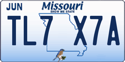 MO license plate TL7X7A