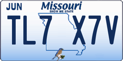 MO license plate TL7X7V