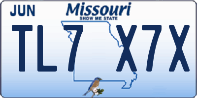 MO license plate TL7X7X
