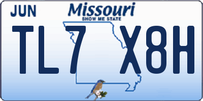 MO license plate TL7X8H