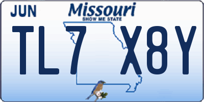MO license plate TL7X8Y
