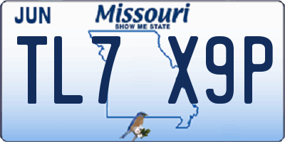 MO license plate TL7X9P