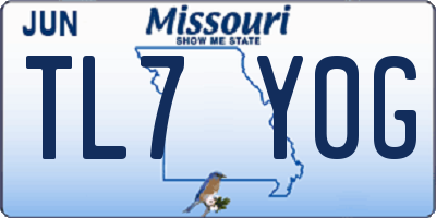MO license plate TL7Y0G