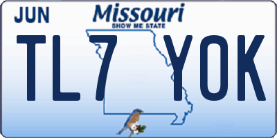 MO license plate TL7Y0K
