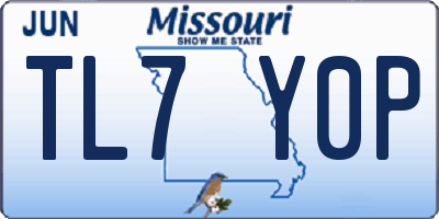 MO license plate TL7Y0P