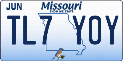 MO license plate TL7Y0Y