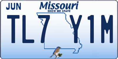 MO license plate TL7Y1M
