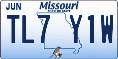 MO license plate TL7Y1W